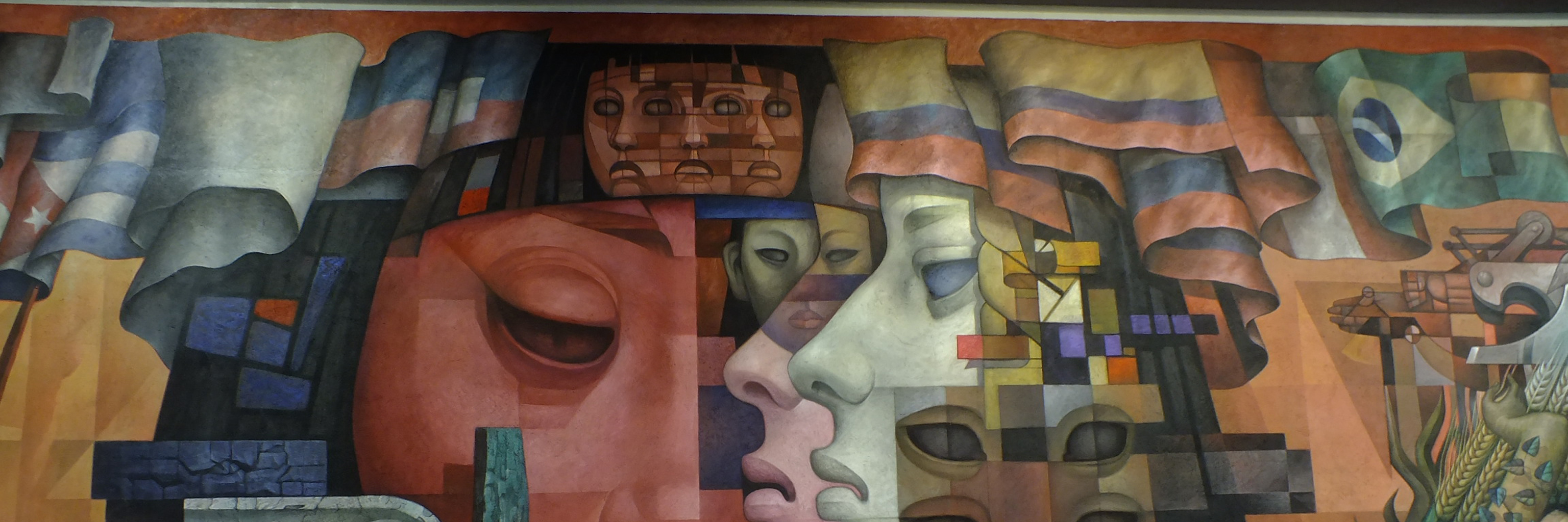 Presencia de América Latina is a 300-square-meter mural, painted in acrylics on rough stucco, is located in the lobby of the Casa del Arte of the University of Concepción Chile. Its principal theme is the unity and brotherhood of the different Latin American cultures.